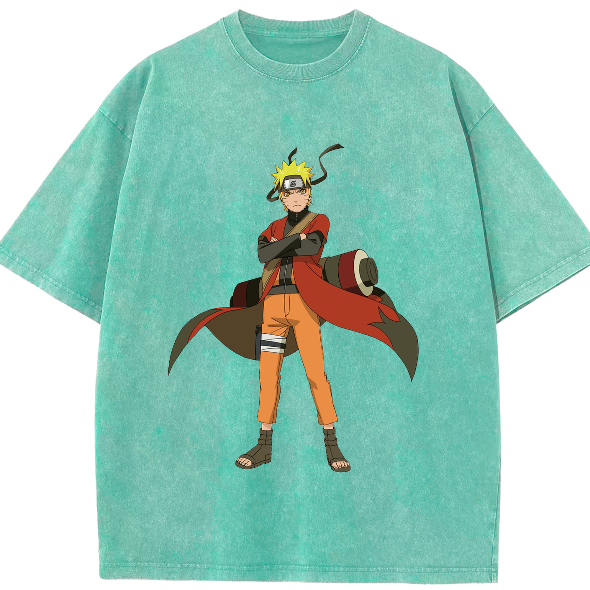 （画像用） NARUTO -ナルト- うずまき ナルト Uzumaki Naruto 綿100% ヴィンテージ風 半袖Tシャツ（フロントプリント）